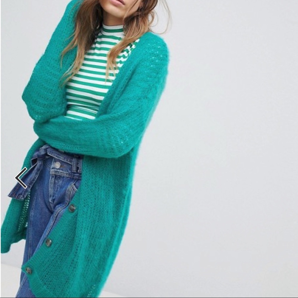 ASOS Teal Long Knit Cardigan
